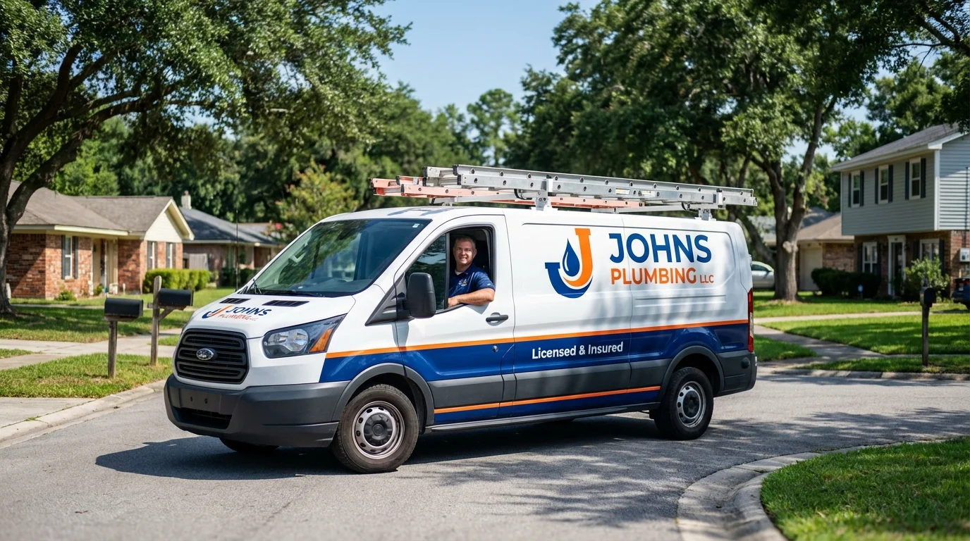 Johns Plumbing LLC service van in Chapin, SC