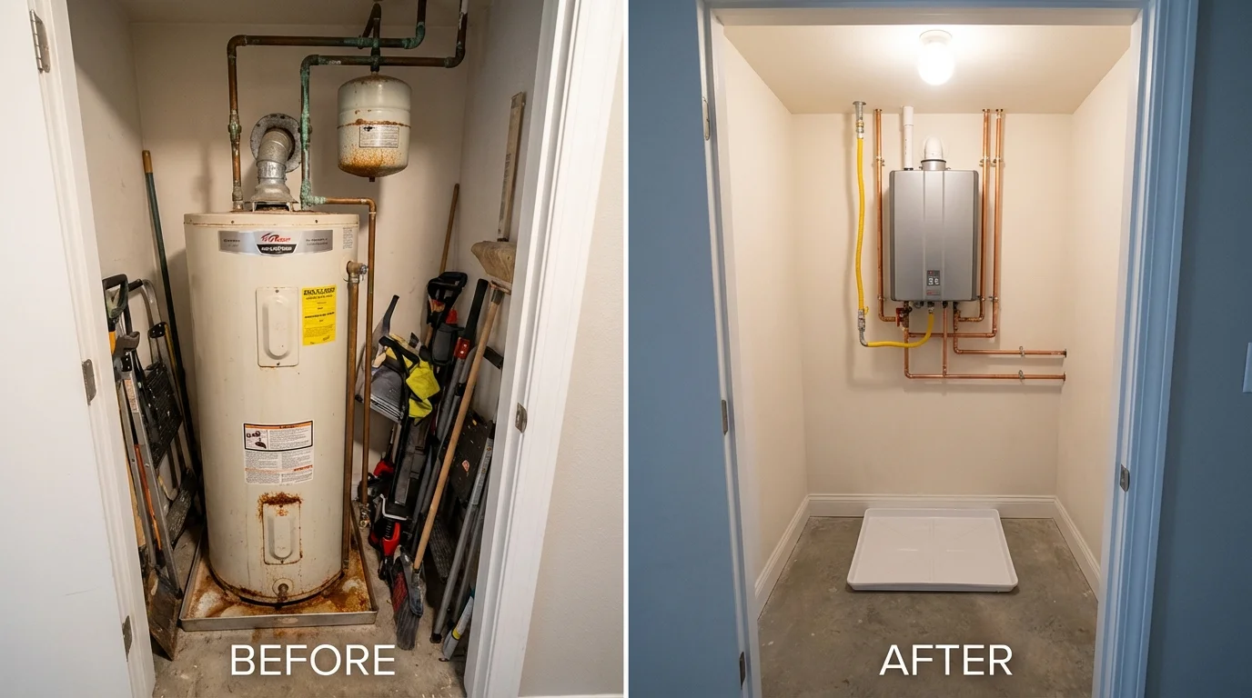 Tank water heater versus wall-mounted tankless unit comparison for Chapin, SC homeowners