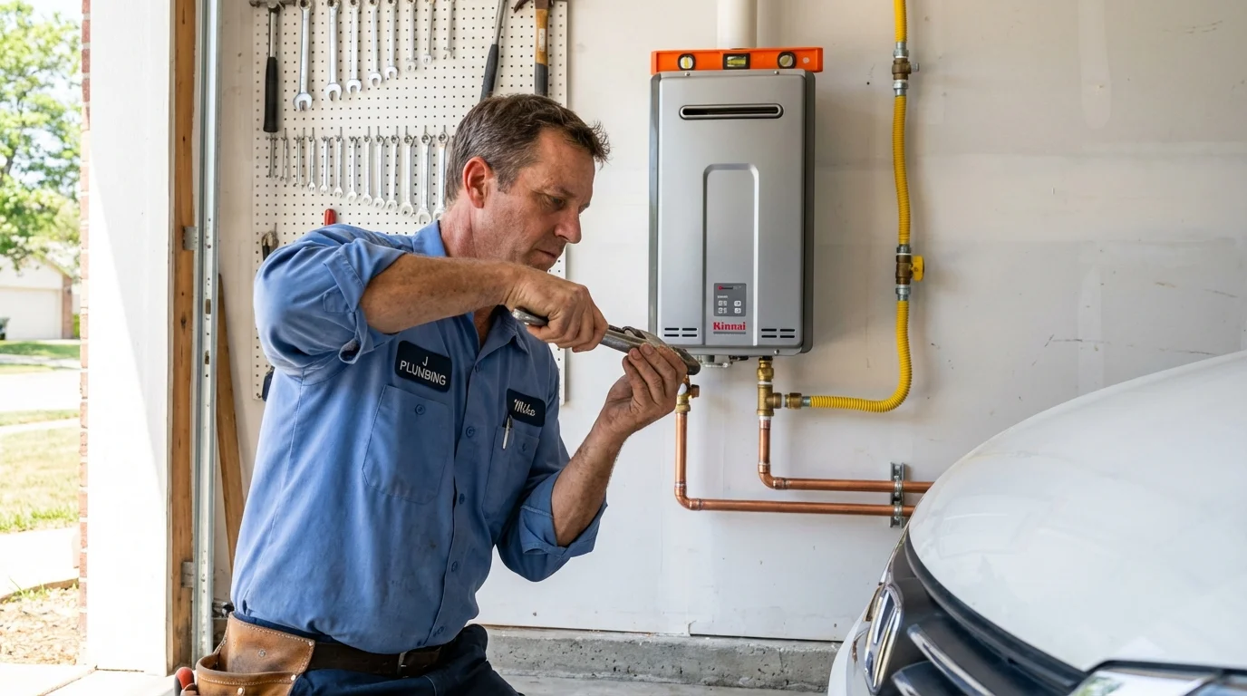 Tankless water heater installation by a Johns Plumbing LLC plumber in Chapin